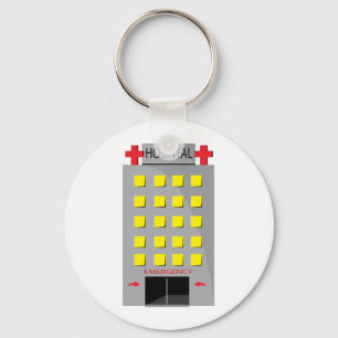 Hospital Emergency Medical Building Keychain