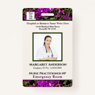 Hospital Employee ID Card Logo Custom Badge