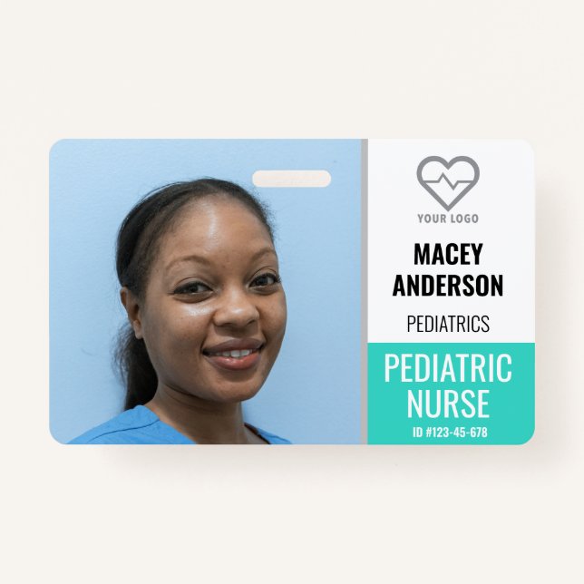 Hospital Employee Large Photo Badge with Barcode (Front)