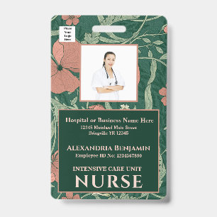 Hospital Employee Logo ID Photo Bar Code Nurse Badge