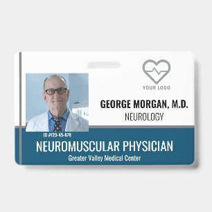 Hospital Employee Photo ID Badge with Barcode