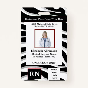 Hospital Employee Photo ID Card Logo Personalize Badge