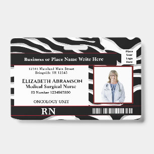 Hospital Employee Photo Logo ID Card Personalize Badge