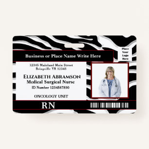 Hospital Employee Photo Logo ID Card Personalize Badge