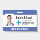 Hospital Employee Photo Name Logo Blue Black White