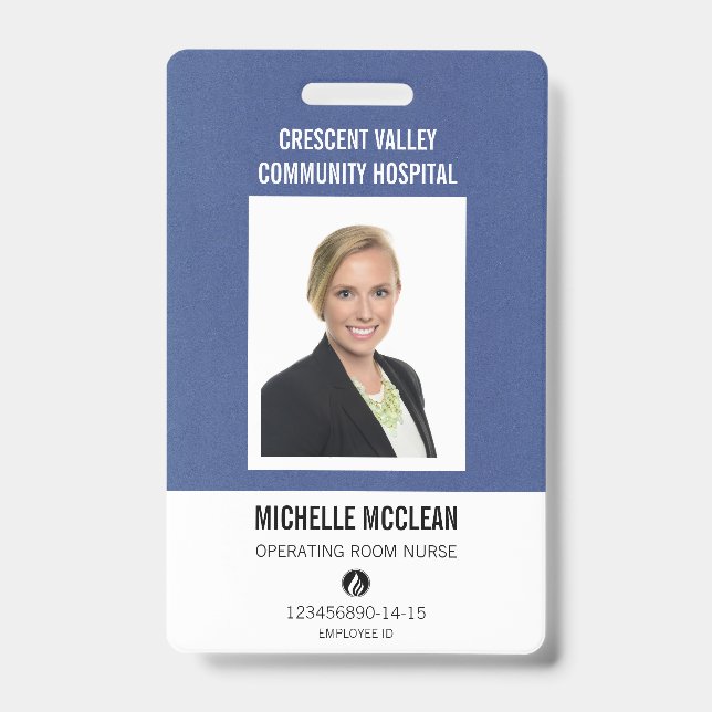Hospital Employee Professional Custom Logo Badge (Front)