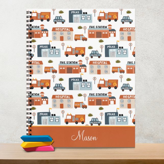 Hospital, Fire, Police City Pattern for Kids Notebook (Creator Uploaded)