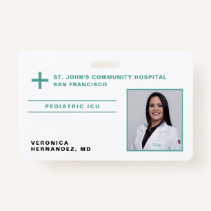 Hospital Green Medical Doctor Logo Photo ID Badge