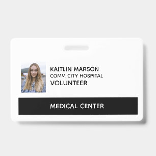 Hospital ID Volunteer Badge
