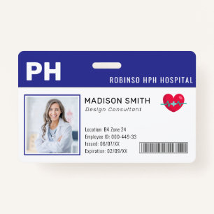 Hospital Medical Employee Photo ID  Badge