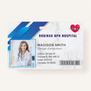 Hospital Medical Employee Photo ID  Badge