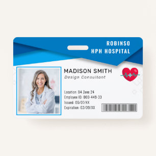 Hospital Medical Employee Photo ID  Badge