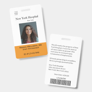 Hospital Medical Facility Employee Badge Template 