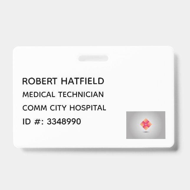 Hospital Medical ID Badge (Front)