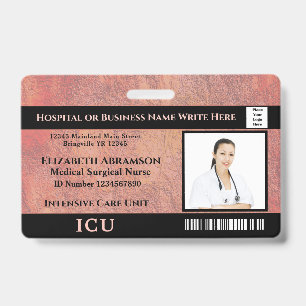 Hospital Medical Intensive Care ICU Employee Photo Badge