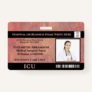 Hospital Medical Intensive Care ICU Employee Photo Badge