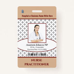 Hospital Medical Nurse NP Employee Photo Badge