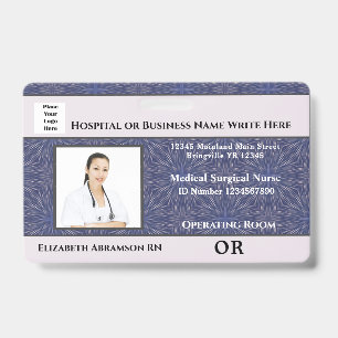 Hospital Medical Operating Nurse Employee Photo Badge