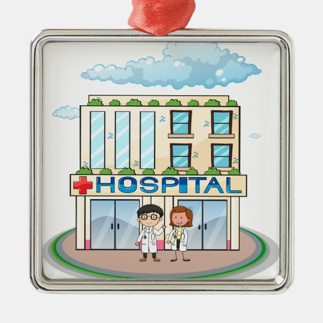Hospital Metal Ornament (Front)