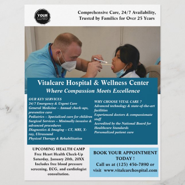 Hospital or Clinic Marketing Flyer (Front)