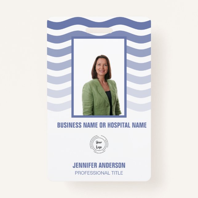 Hospital or Company Photo ID with Barcode Badge (Front)
