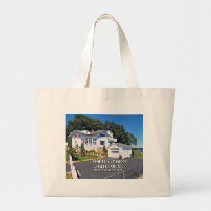 Hospital Point Lighthouse, Massachusetts Large Tote Bag