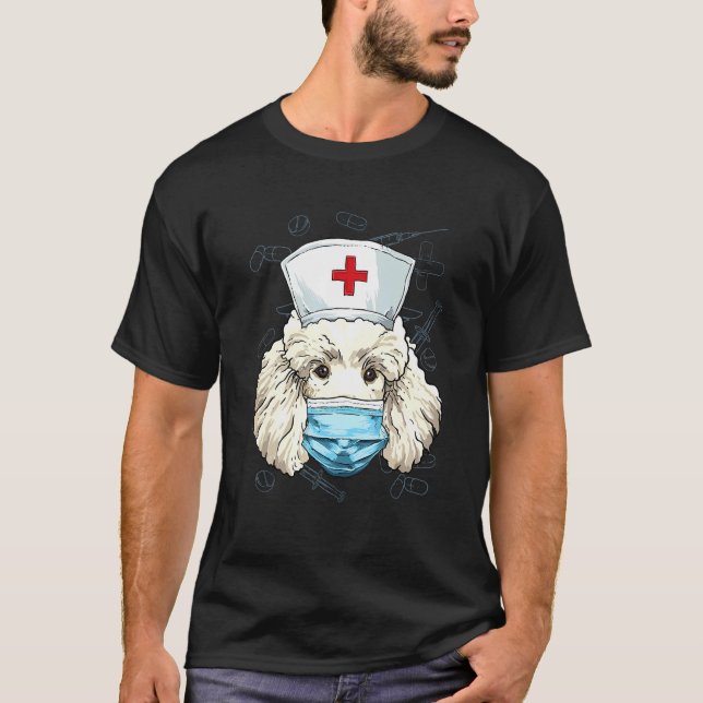 Hospital Poodle ER Nurse LPN RN Nurse Life Puppy D T-Shirt (Front)