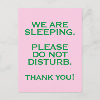 Hospital Room Do Not Disturb Sign Postcard