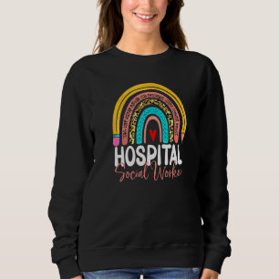 Hospital Social Worker Leopard Rainbow Healthcare Sweatshirt