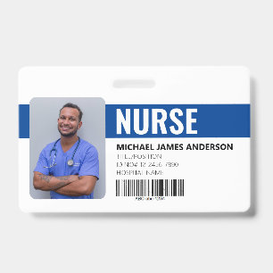 Hospital Staff Nurse Blue ID Badge
