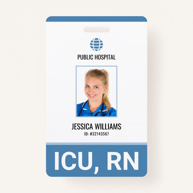 Hospital Staff Registered Nurse ID Badge (Front)
