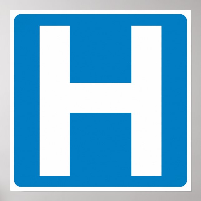 Hospital Zone Highway Sign (Front)