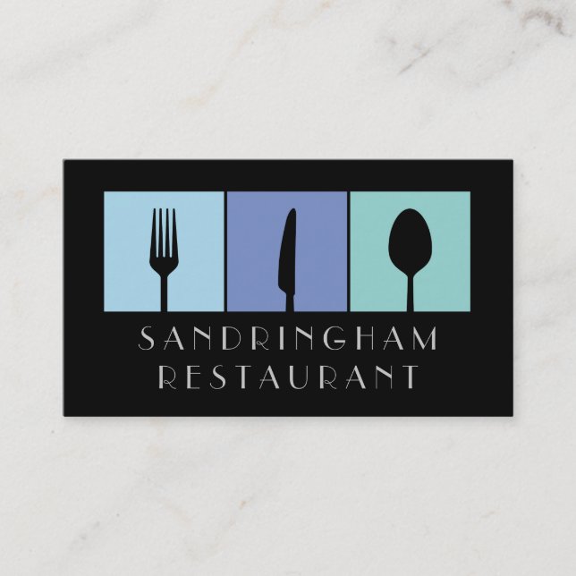 Hospitality Food Fork Spoon Knife Business Card (Front)