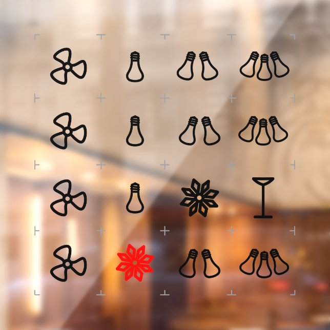 Hospitality labels for switches  window cling (Sheet 2)