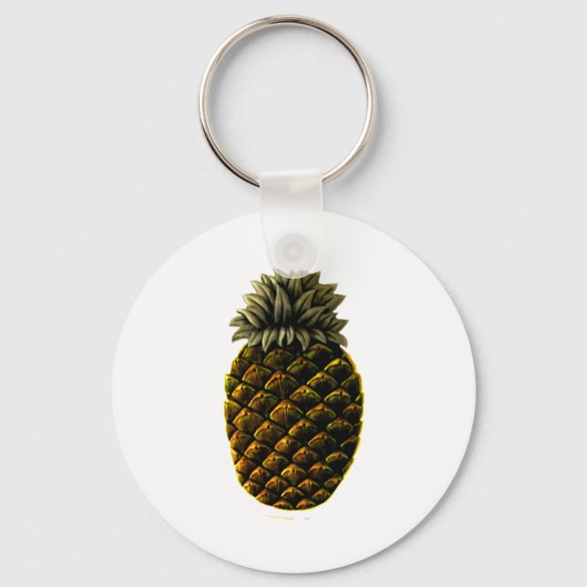 Hospitality Pineapple 4 yellow jGibney The MUSEUM Keychain (Front)