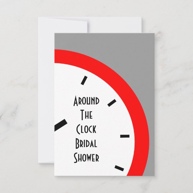 Host Around The Clock Bridal Shower Invitations (Front)