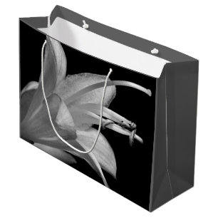 Hosta Flower Black and White Large Gift Bag