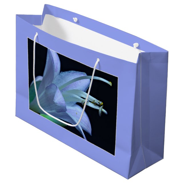 Hosta Flower, Elegant Solo Portrait Photograph Large Gift Bag (Front Angled)