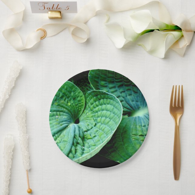 Hosta Heart Paper Plate (Wedding)