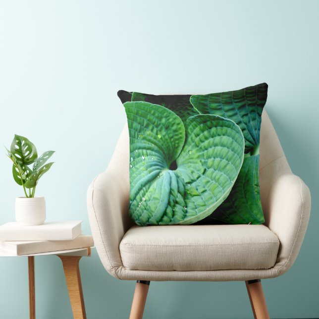 Hosta Heart Throw Pillow (Chair)