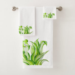 'Hosta with the Mosta' sur un ensemble de serviett