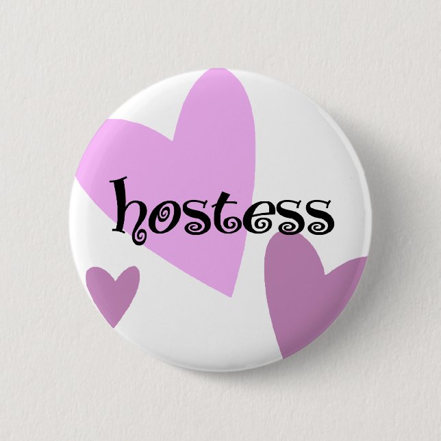 Hostess 2 Inch Round Button (Front)