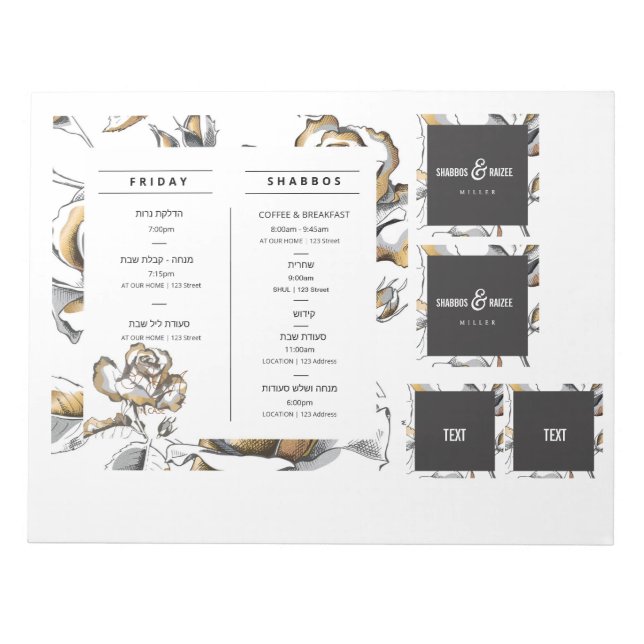 Hostess Box Custom Inside Cover - Itinerary Notepad (Front)