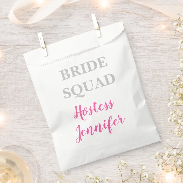 Hostess Bride Squad Name Wedding Bachelorette Favour Bag (Clipped)