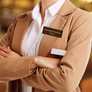 Hostess Brown Name Tag