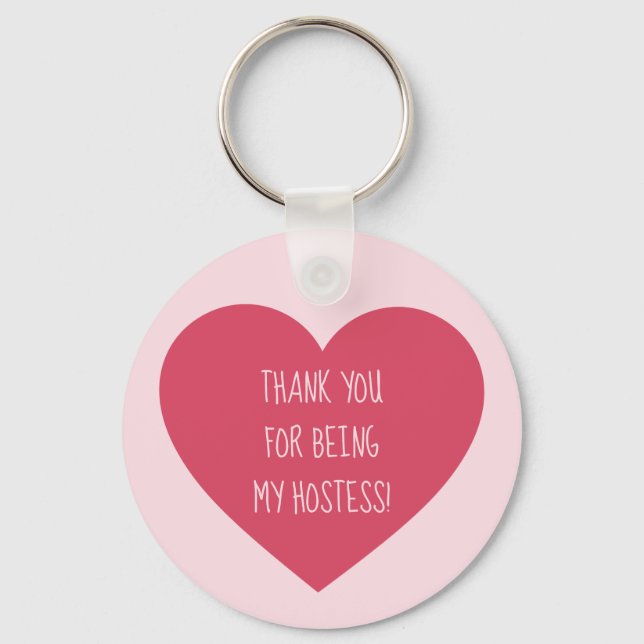Hostess favour thank you keychain (Front)