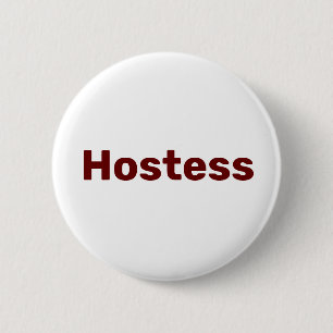Hostess Minimalist Bridal shower Party Weddings 2 Inch Round Button