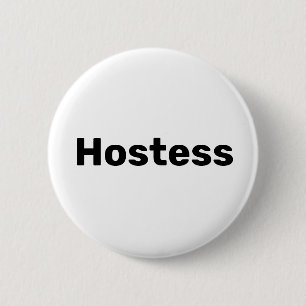 Hostess Minimalist Bridal shower Party Weddings 2 Inch Round Button