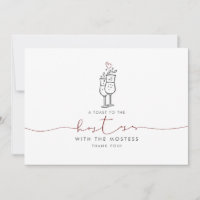Hostess Mostess Cute Minimalist Thank You