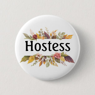 Hostess Pink Bridal shower Gifts Weddings Button